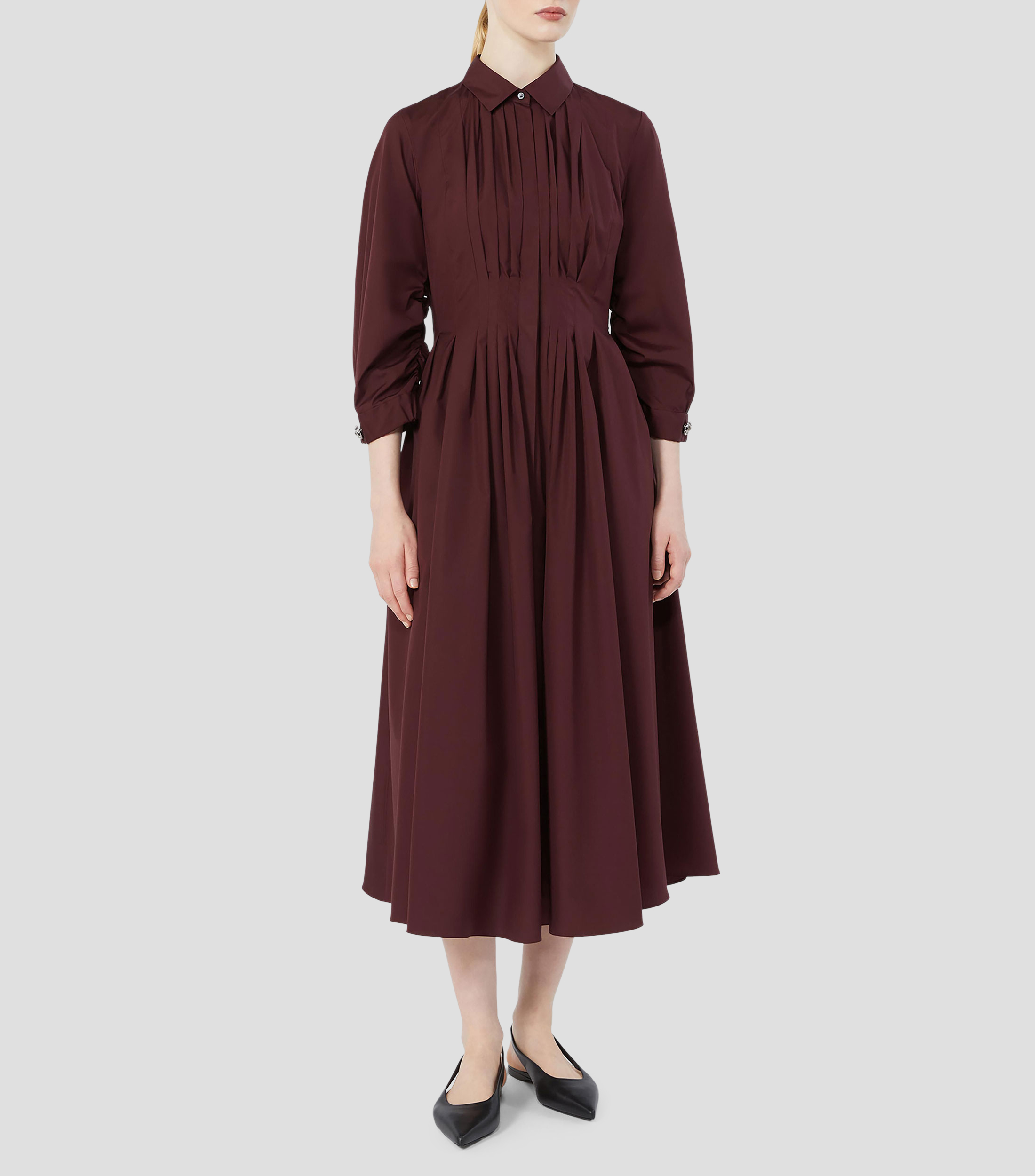 Vestido largo manga 3/4 liso Adagio Mujer